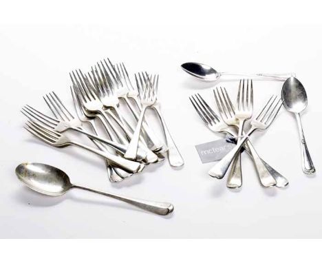 SET OF FOUR GEORGE IV SCOTTISH SILVER TABLE FORKS
maker William Hannay (probably), seen with other maker's mark 'JWH', Edinbu