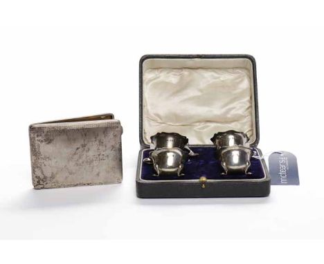 GEORGE V SILVER CIGARETTE CASE
maker William Neale & Son Ltd, Birmingham 1929, engine turned design to body, engraved with fl