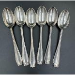 A set of six silver teaspoons hallmarked silver teaspoons, hallmarked for London 1933, by Josiah
