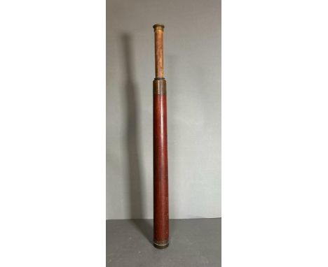 A vintage mahogany and brass mariners telescope 