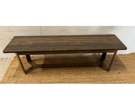 Blissy Ivano Redaelli furniture small table/bench with marble top on metal frame (H42cm W140cm D36cm)