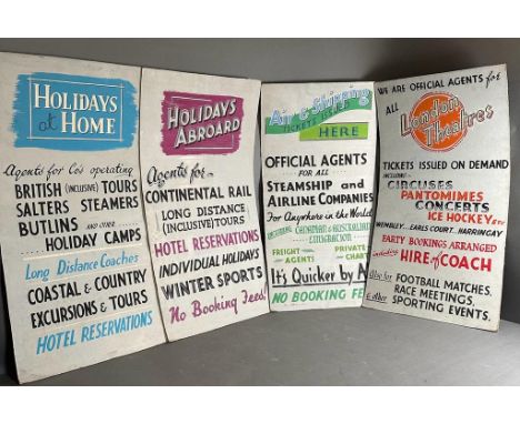 Four vintage card board posters 