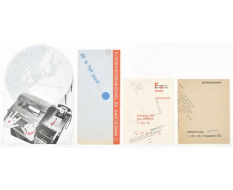 (1) Prijscourant Reformhuis T. van Os. 16 p. 8vo.(2) Info leaflet in red and black. Typography and des. Henny Cahn, 1938. (3)