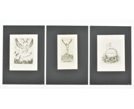 20th cent., various sizes and techniques (incl. a few in offset), partly signed in pencil, partly tipped onto mounts, loosely