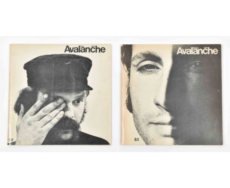 Two early issues of  the influential artists magazine Avalanche, edited by Liza Bear and Willoughby Sharp, published by Kinet