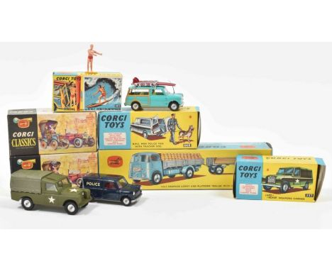 Die-Cast scale model, Corgi, Playcraft Toys, London, 1964. (2) Landrover Wepons Carrier, Corgi Toys 357. (3) B.M.Mini-Country