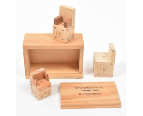 Dusseldorf, Edition Hundertmark, 1979. Small wooden box, 3 x 7.5 x 5 cm, with a sliding lid featuring the title stamped in bl