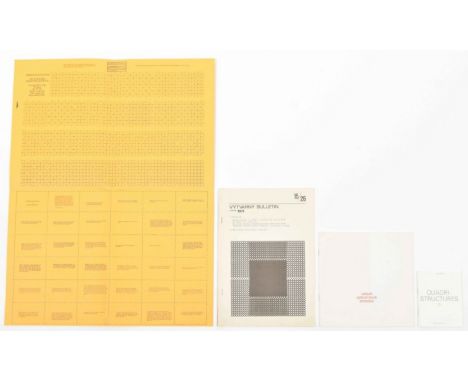 (1) Valoch, Optical book. Amodulo, Brescia. Softcover, 20 x 20 cm, 20 pp., ed. 1000. Artists’ book featuring a single thin re