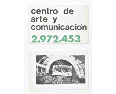 Card catalogue for the exhibition organized by Lucy R. Lippard and Jorge Glusberg at the Centro de Arte Y Communicacion (CAYC