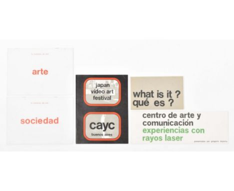 Artists' publications by CAYC Buenos Aires made in conjunction with exhibitions. Edited by Jorge Glusberg with text in Englis