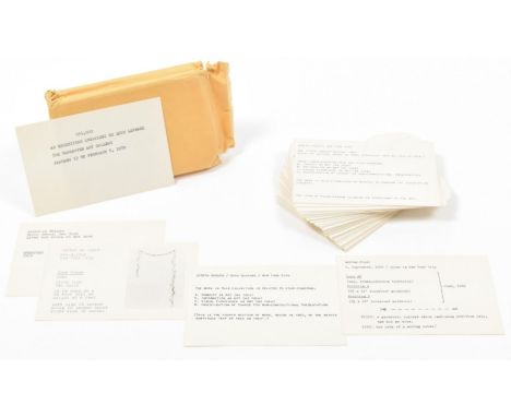 Published in conjunction with an exhibition organized by Lippard at The Vancouver Art Gallery, January 13 to February 8, 1970