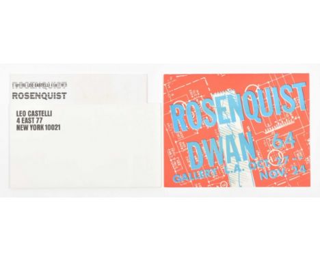 Three brightly coloured exhibition announcements. Includes a poster for an untitled show at Leo Castelli Gallery New York dat