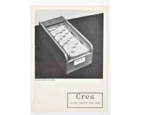 Amsterdam, Cres Publications & Agora Studio, 1979. First edition of 400. Softcover, 21 x 15 cm, 48 pp. The book presents a se