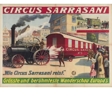 Grösste und Behrümteste Wanderschau Europa's. Friedländer, Hamburg, 1910. 96 x 71 cm. Lith. no. 5057. In the lower margin, a 