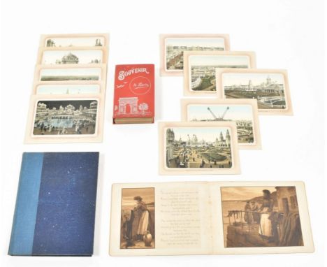 Series of 10 handcol. photogr., all 11 x 17.5 cm and mounted w. letterpress captions, issued as "Giant Post Cards". The Japan