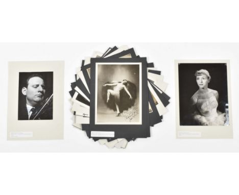 Various sizes, 35 w. orig. signature or signed dedication (to J. Hogge) in pen, all neatly though loosely mounted at corners,