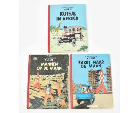 Casterman, 9th ed., 1955. Fine copy, mild wear on extremities. With: (2) Raket naar de Maan. 4th ed., Casterman, 1954. (3) Ma