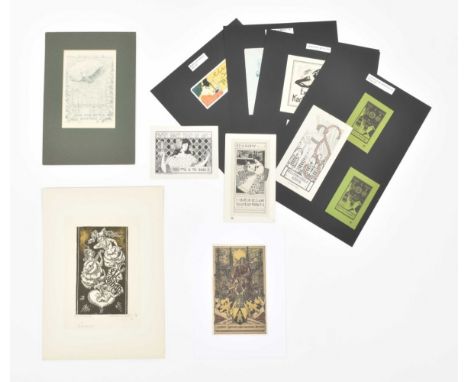 incl. some duplicates, various sizes and techniques, partly signed in pencil, many part tipped onto mounts, loosely inserted 