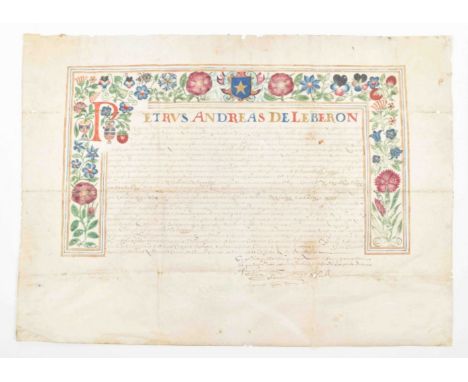 Valence, 5 September 1613 ("quinta mensis Septembris Anno Dnj millesimo sexcetesimo decimo tertio"), sheet size 36 x 50.5 cm,