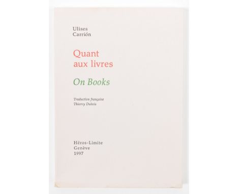 Geneva, Héros-Limite, 1997. Rare first edition. Softcover, with protective tracing paper wrapper, 21 x 15 cm, 207 pp. Overvie