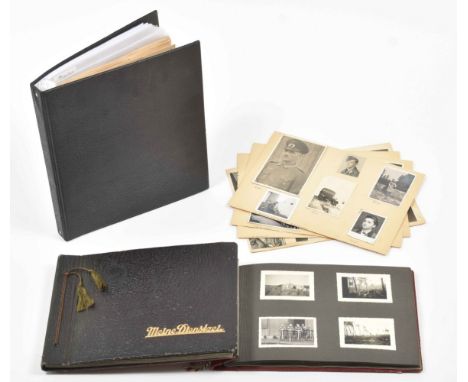 Album incl. approx. 220 mostly sm. sized photogr., from the military service of a German soldier in the 1930s, w. captions in