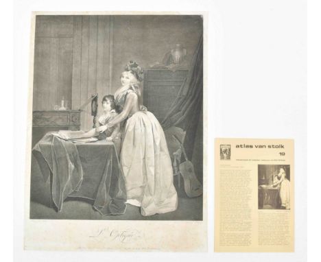 Stipple-engr. w. aquatint by F. Cazenave after L. Boilly, sheet size 64.5 x 48.5 cm, publ. in Paris "Chez l'auteur", n.d.Prof