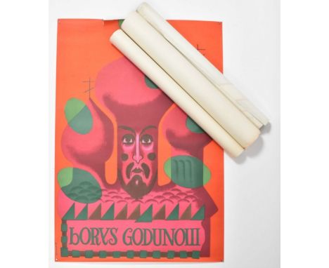 Boris Godunov. Poland, ca. 1960. Lithograph, 67 x 96 cm. Two tears in top edge. (2) Rafal Olbinski (b. 1945). Orkiestra Wlosc
