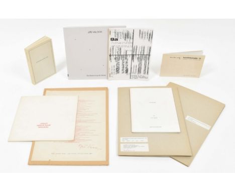 Extensive lot by the important Czech artist and creator of concrete poetry (born 1946).  Contains: (1) Nine Optical Poems. Lo
