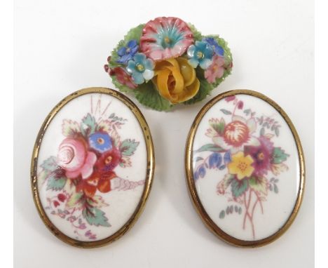 A Royal Worcester basket, the interior decorated with pink roses, dated 1938, height 1.5ins, together with a Royal Worcester 