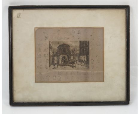An engraving, after Wright, by Woollett, The Fishery, 18ins x 22ins, together with a print Rembrant's Present and Recollectio