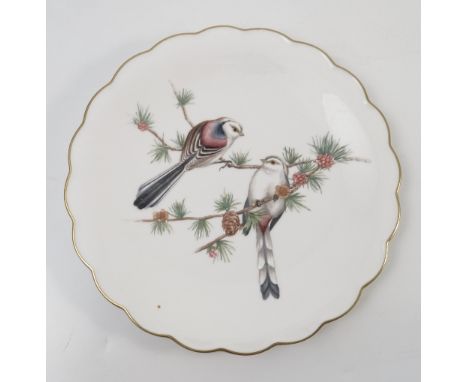 Six limited edition Royal Worcester plates, The Birds of Dorothy Doughty Dessert Plates, Wrens & Burnett Rose, Goldcrest on L
