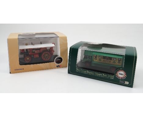 Two boxed Oxford Showtime models, Anderton and Rowland and a Traylene Pioneer Recovery Tractor, scale 1/76, together with a b