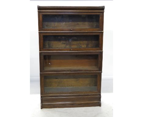 A Globe Wernicke four section oak bookcase, width 34ins
