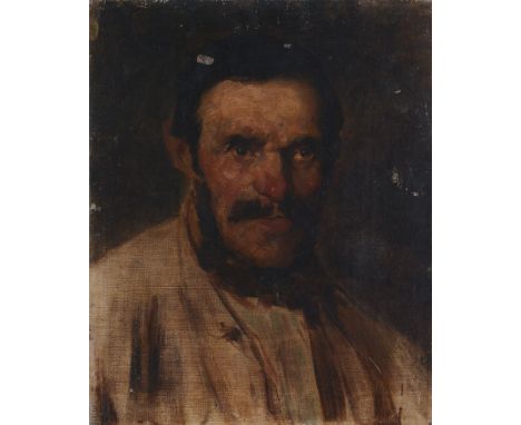 Attributed toMartin Munkacsi (Hungarian 1896-1963) - Portrait of a man  Oil on canvas Bears inscription with artist's name on