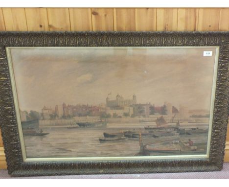 A Victorian Thomas Bush Hardy coloured print 'Tower of London', 22" x 34"