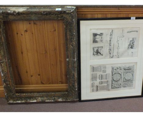 Two gilt frames plus a portrait and a print
