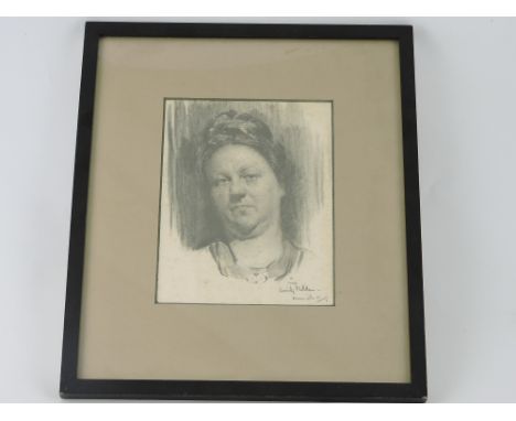 Romily Fedden, Portrait of a Woman, pencil, signed lower right, 19 x 14cm