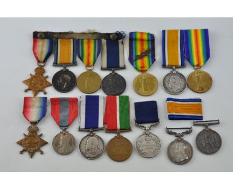 A World War I Trio with Long Service Good Conduct medal awarded to Mus. F T Bonner, HMS Ganges together with 10 further First