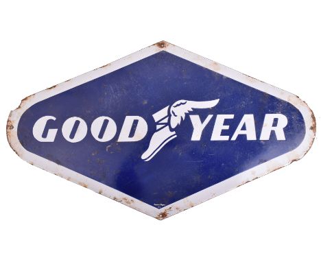 Goodyear - Automobila -&nbsp;Of recent manufacture, a very high quality reproduction point of sale porcelain enamel advertisi