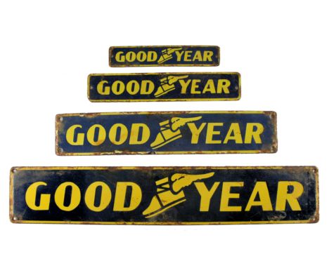 Good Year - Automobilia - Of recent manufacture, four very high quality reproduction porcelain enamel advertising signs. Each