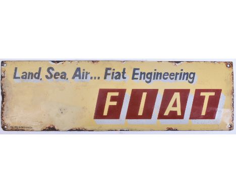 Fiat - Automobilia - Of recent manufacture, a very high quality reproduction point of sale porcelain enamel advertising sign.