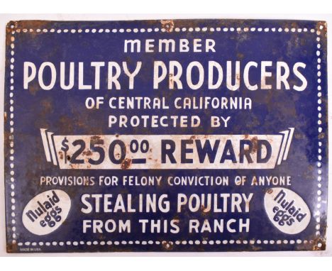 Poultry Producers&nbsp;- Of recent manufacture, a very high quality reproduction point of sale porcelain enamel advertising s