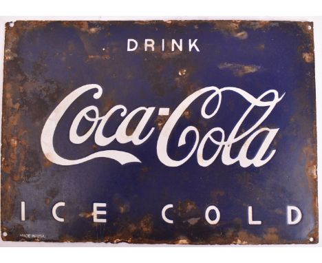 COCA-COLA - Of recent manufacture, a very high quality reproduction porcelain enamel advertising sign. The sign of rectangle 