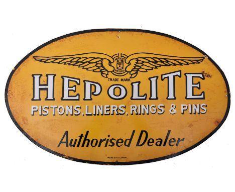 Hepolite - Automobilia - Of recent manufacture, a very high quality reproduction point of sale porcelain enamel advertising s