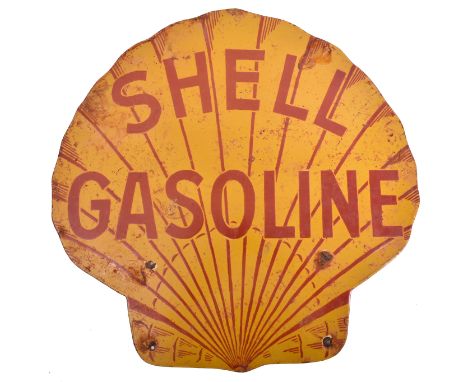 Shell Gasoline - Automobilia - Of recent manufacture a very high quality reproduction porcelain enamel advertising sign. The 
