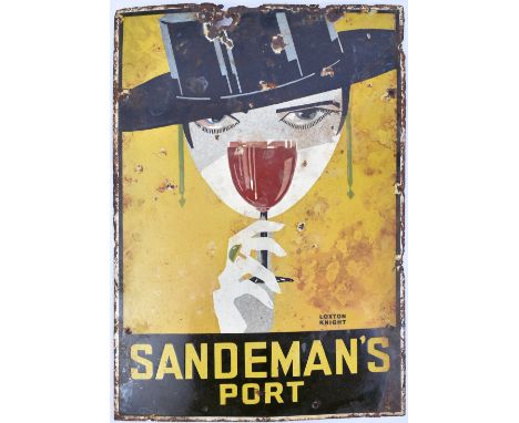 SANDEMAN&rsquo;S PORT - Of recent manufacture, a very high quality reproduction porcelain enamel advertising sign. The sign o
