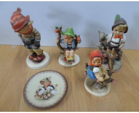 Collection of 4 Goebel figurines &amp; 1 Goebel pin dish (5) 