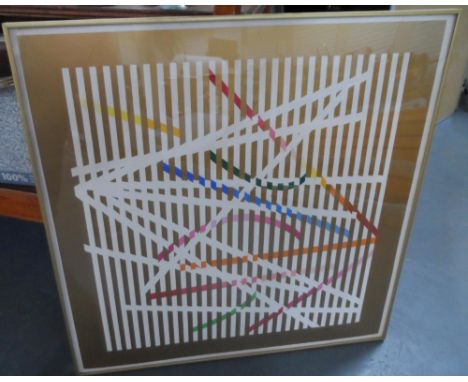 Yaacov AGAM (Israel b1928) serigraph "Lined abstract"75 x 75 cm 