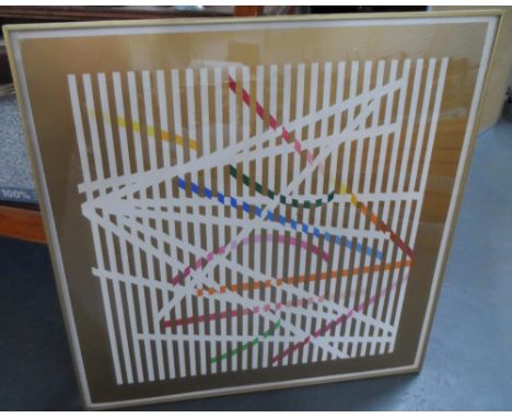 Yaacov AGAM (Israel b1928) serigraph "Lined abstract"75 x 75 cm 