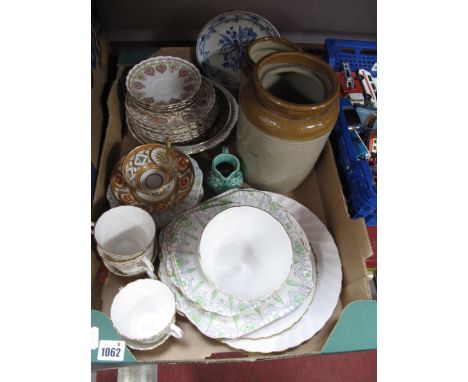 Aynsley Edwardian Style Part Tea Service, storage jars, Melba ware side plates, etc:- One Box